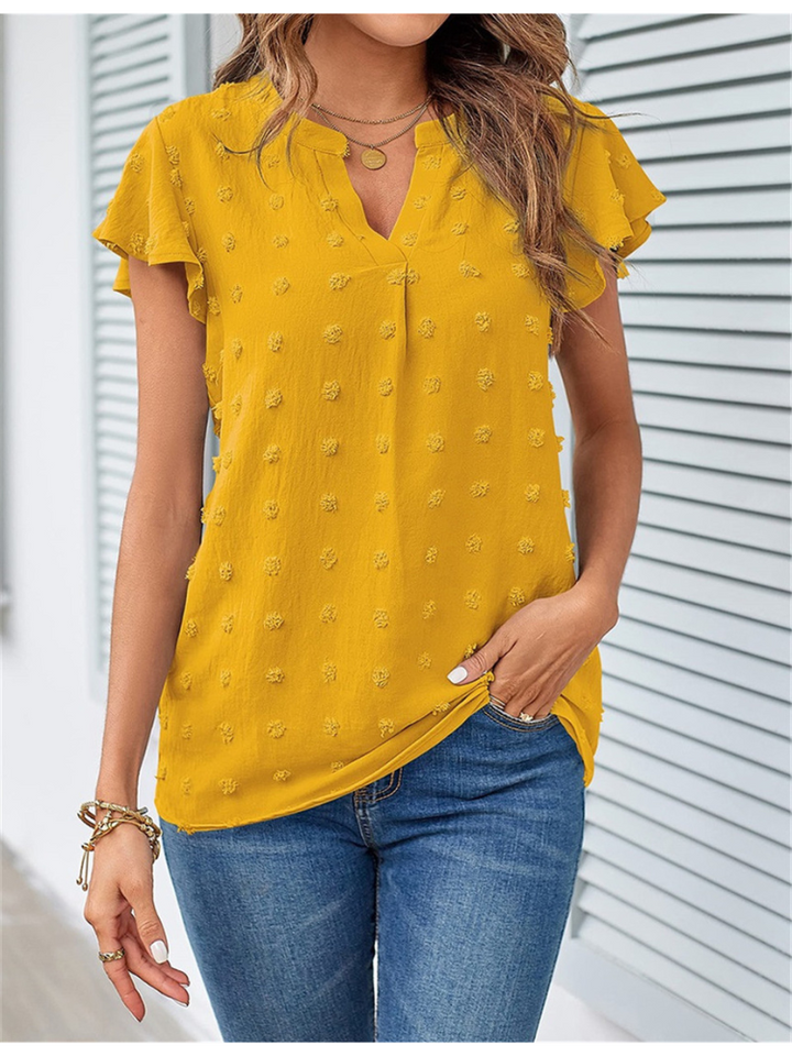Agnès Paris | Blouse Chic en Patchwork avec Volants Kari