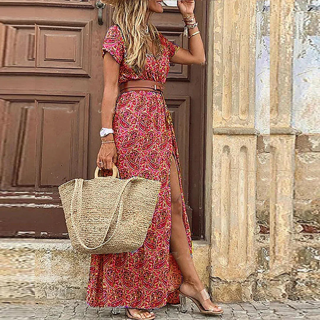 Agnès Paris | ROBE LONGUE BOHÈME À TAILLE FRONCÉE