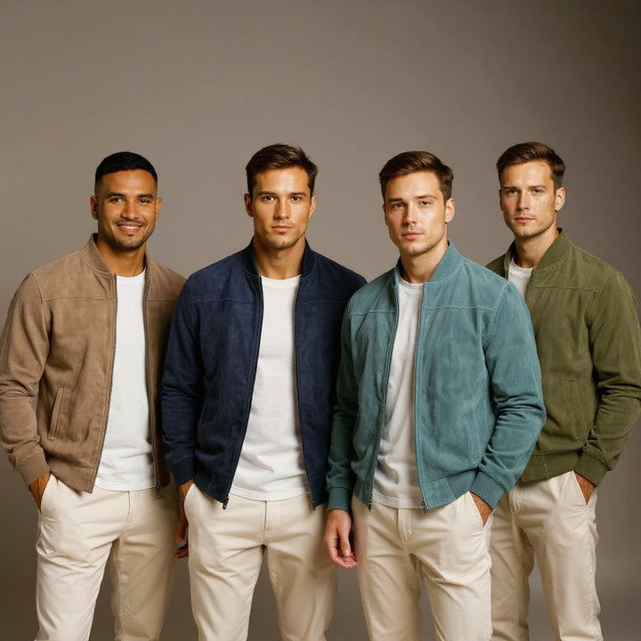 Agnès Paris | VESTE BOMBER EN CUIR SUEDE HOMME