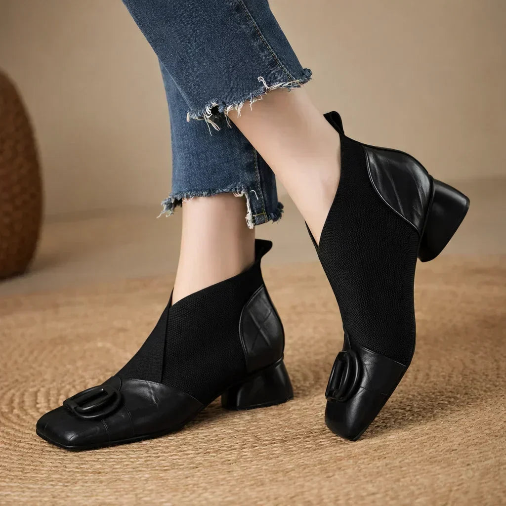 Agnès Paris | Bottines en Cuir à Talon Moyen Catherine