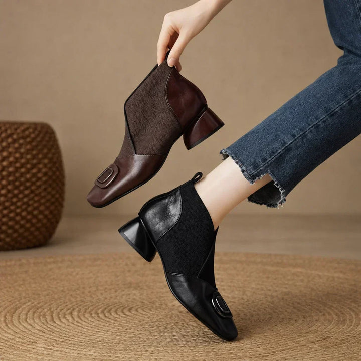 Agnès Paris | Bottines en Cuir à Talon Moyen Catherine