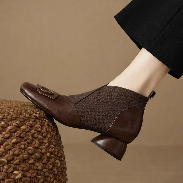 Agnès Paris | Bottines en Cuir à Talon Moyen Catherine