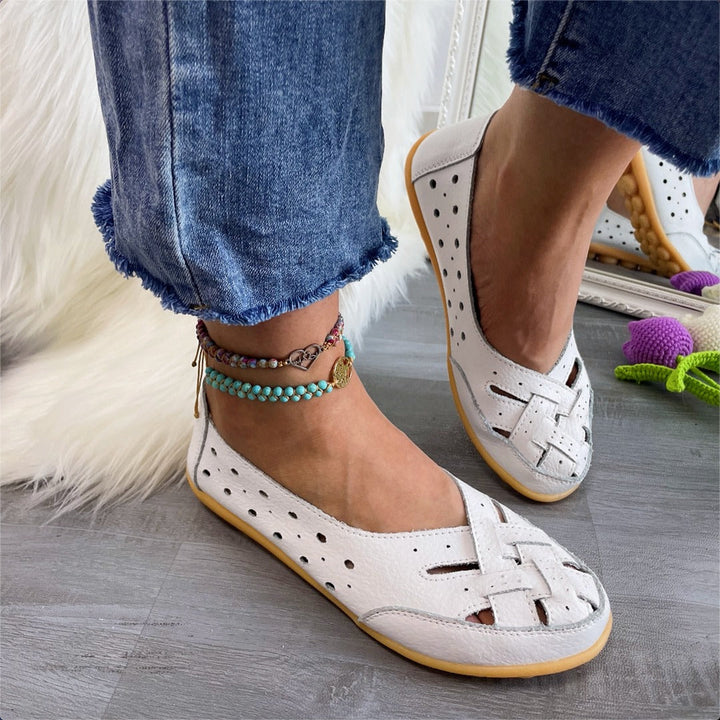 Agnès Paris | Mocassins Élégants en Cuir Aéré
