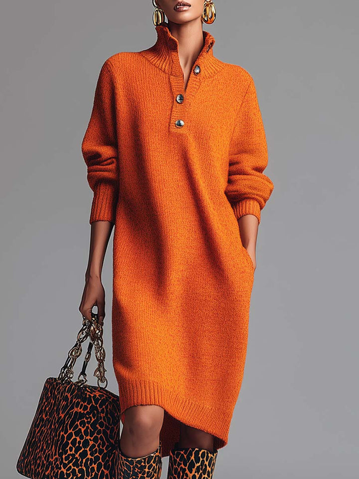 Agnès Paris | ROBE PULL À COL BOUTONNÉ