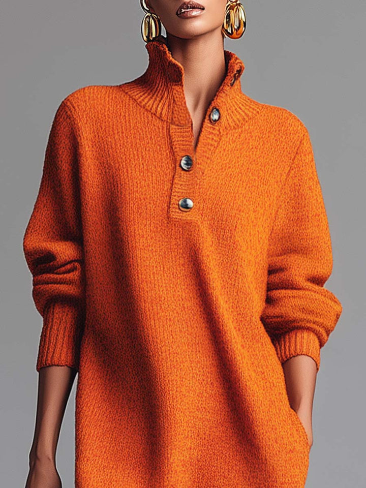 Agnès Paris | ROBE PULL À COL BOUTONNÉ