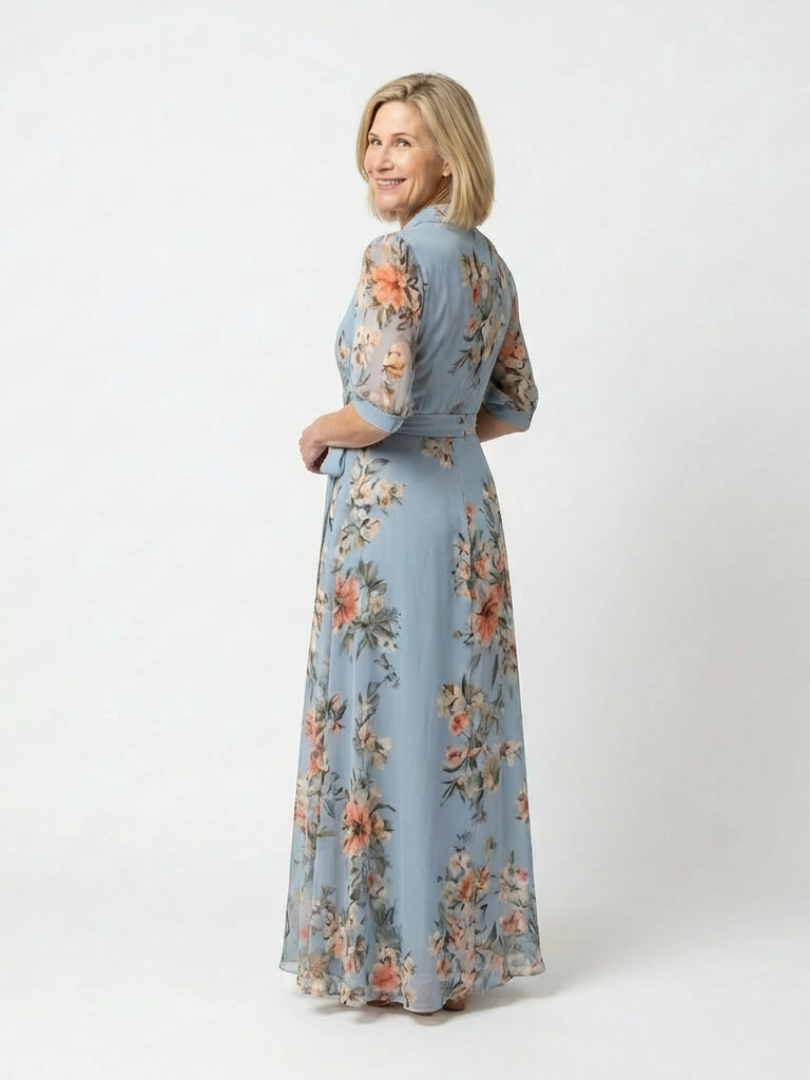 Agnès Paris | Robe Maxi à Enveloppe à Col en V Floral Camille