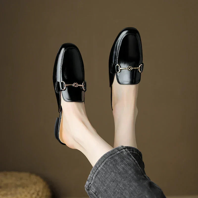 Agnès Paris | Mules Cuir Mors Doré Juliette