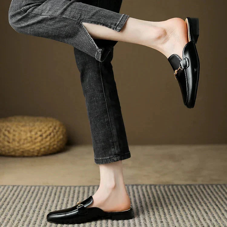 Agnès Paris | Mules Cuir Mors Doré Juliette