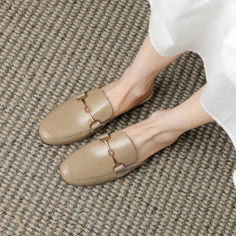 Agnès Paris | Mules Cuir Mors Doré Juliette