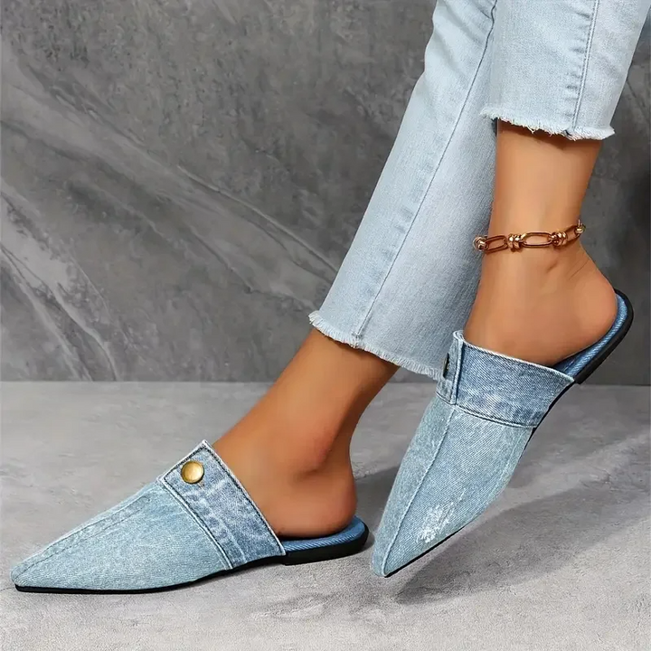 Agnès Paris | Mules Bout Pointu Effet Denim Élise
