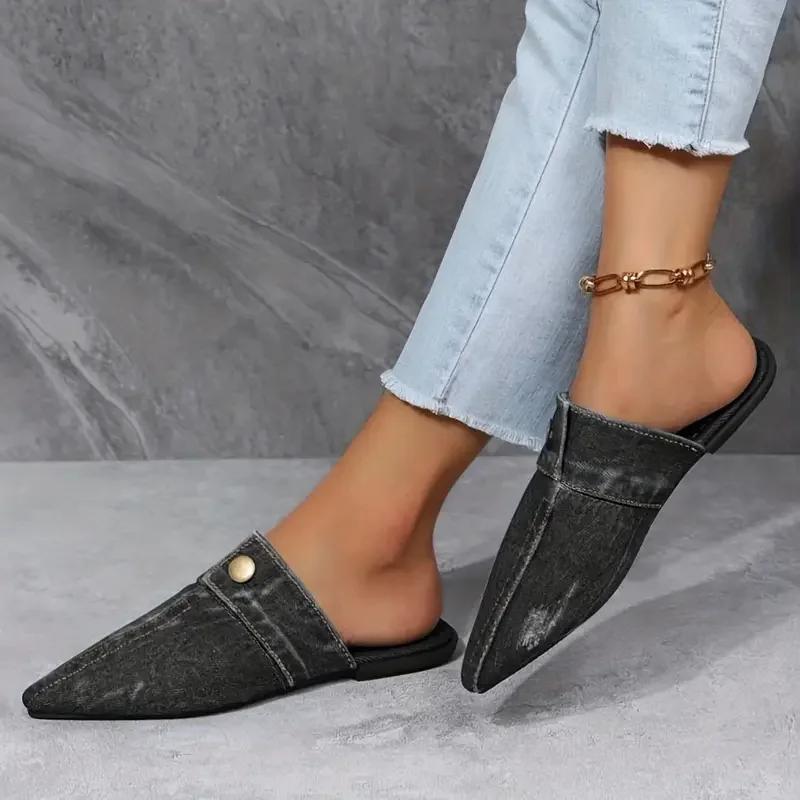 Agnès Paris | Mules Bout Pointu Effet Denim Élise