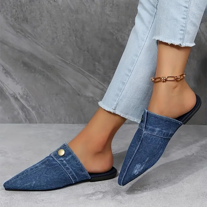 Agnès Paris | Mules Bout Pointu Effet Denim Élise