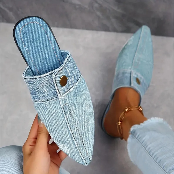 Agnès Paris | Mules Bout Pointu Effet Denim Élise