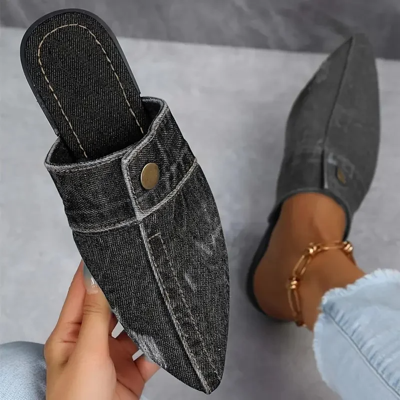 Agnès Paris | Mules Bout Pointu Effet Denim Élise