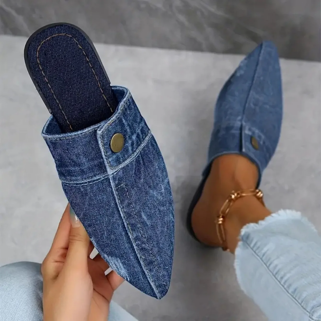 Agnès Paris | Mules Bout Pointu Effet Denim Élise